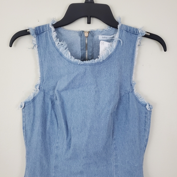 NWT Bishop + Young Denim Frayed Shift Dress - Picture 4 of 12